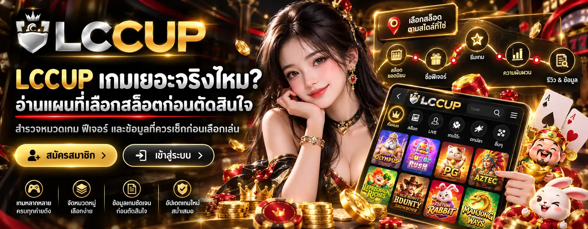 LCCUP เกมเยอะจริงไหม? อ่านแผนที่เลือกสล็อตก่อนตัดสินใจ